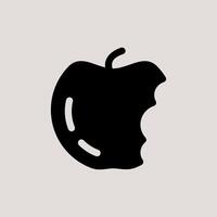 Design Illustration graphic of apple bite icon with glyph style. Suitable for UI, mobile design, web design, etc vector