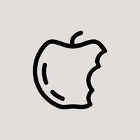 Design Illustration graphic of apple bite icon with line style. Suitable for UI, mobile design, web design, etc vector