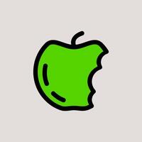 Design Illustration graphic of apple bite icon with line and color style. Suitable for UI, mobile design, web design, etc vector