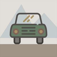 Design Illustration graphic of front view car icon with flat desaturated style. Suitable for UI, mobile design, web design, etc vector
