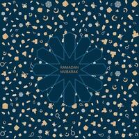 Ramadan Mubarak with seamless Pattern , Arabic pattern background. Islamic ornament . Geometric element line. vector