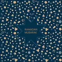 Ramadan Mubarak means Welcome Ramadan with seamless Pattern , Arabic pattern background. Islamic ornament . Geometric element line. vector