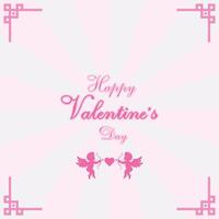 valentine day with cupid icon and corner frame vector