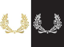 Luxury vintage frame, emblem with decorative botanical elements vector