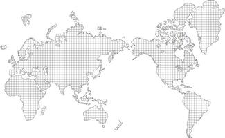 Digital style world map illustration vector