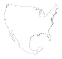 USA and Mexico map. Map of US and Mexico connected border in white color vector
