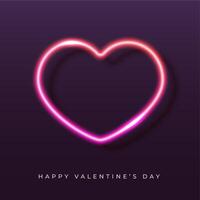 Glowing neon heart on a dark background vector