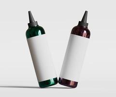 Two bottles of ink on a white background photo