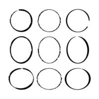 Collection of hand drawn circle line sketches. Doodle circle with unique line style vector