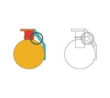 Illustration hand grenade unique design retro with blank background vector