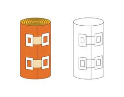 Illustration bandage roll unique design retro with blank background vector