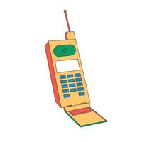 Illustration old fold handphone unique design retro with blank background vector