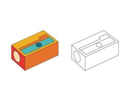 Illustration pencil shaving unique design retro with blank background vector
