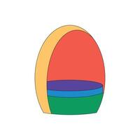 Illustration egg chair unique design with blank background vector