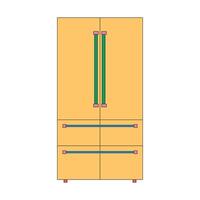 Illustration fridge with retro color unique design and blank background vector