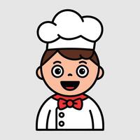 Cartoon Chef Character with Happy Expression vector
