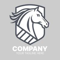 Modern Horsehead Logo Within a Shield Design vector