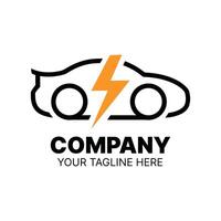 Modern electric vehicle logo design template vector