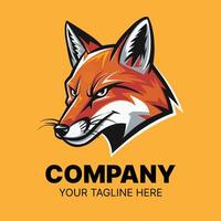 Fierce Fox Mascot Logo Design on a Bold Background vector