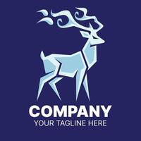 Elegant Abstract Deer Logo Design on Dark Background vector