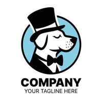 Stylish Dog Logo Design in a Top Hat vector