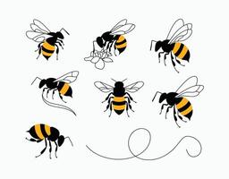 Bee Collection Template Logo Design vector