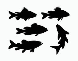 Simple Fish Silhouettes Template vector