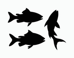 Fish Silhouette Template Collection vector