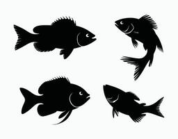 Fish Silhouette Collection Template for Logos vector