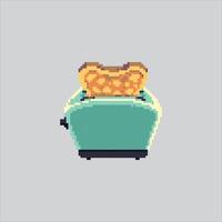 Pixel art illustration Bread Toaster. Pixelated Kitchen Toaster. Bread Kitchen Toaster Icon pixelated for the pixel art game and icon for website and game. old school retro. vector