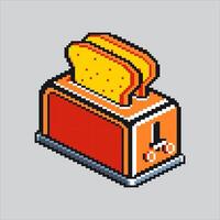 Pixel art illustration Bread Toaster. Pixelated Kitchen Toaster. Bread Kitchen Toaster Icon pixelated for the pixel game and icon for website and game. old school retro. vector