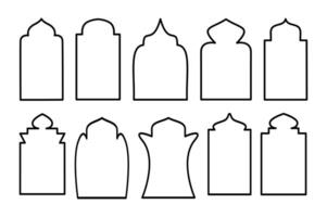 Islamic decoration, Arabic border frame line art ornamental line art style for Muslim festivals, Ramadan Kareem, and Eid Mubarak. vector