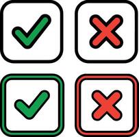 Check Mark And Cross Square vector