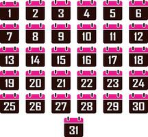 Flat Calendar, simple icon calendar day of the month collection of calendar symbols vector