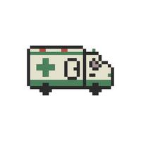 ambulance retro art pixel vector