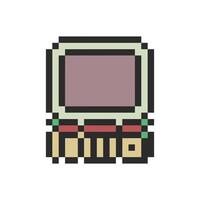 computer retro pixelated vector