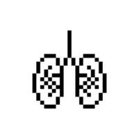 lung pixelated outline vector