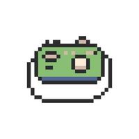 camera retro pixel art vector