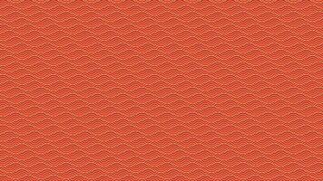 Chinese geometric pattern texture with yellow waves on red background vector