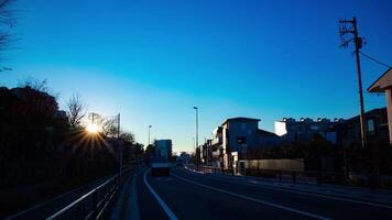 Sunset time lapse on the downtown street in Tokyo video