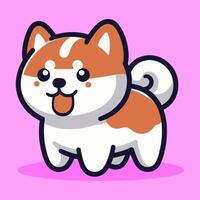 a cartoon dog with a pink background, Perfect for Any Project vector