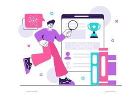Flat Style Illustration of Career Education with Realistic Learning Experiences vector
