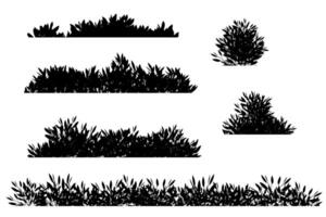 bush silhouette set black vector