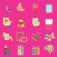 New Set of art icons in flat design vector