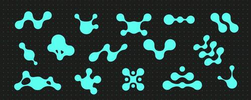 Modern techno rave aesthetic metaball icon, vintage streetwear y2k morph circle shape , retro abstract groovy blob dot collection, geometric blue neon design, space trippy 90s form graphic, vector