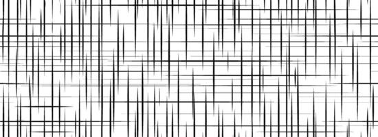 Black cross hatch seamless texture. Repeated straight scratch line pattern surface. Rough sackcloth fabric background. Crosshatch linen canvas burlap overlay wallpaper. Textile fabric backdrop vector