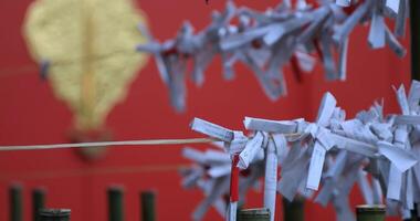 Oracles at Hanazono shrine in Tokyo daytime video