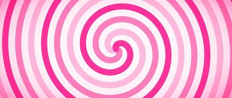 Candy color spiral background. Pink rotating swirl pattern wallpaper. Cute spinning line vortex for banner, poster, flyer, booklet. Sweet cartoon whipped cream concept. Ice creamy backdrop vector
