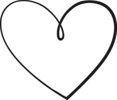 Elegant Hand-Drawn Heart Line Art for Valentine's Day Designs vector