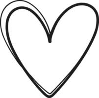 Hand-Drawn Double Line Heart Illustration for Valentine's Day Designs vector